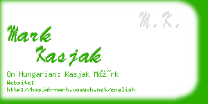 mark kasjak business card